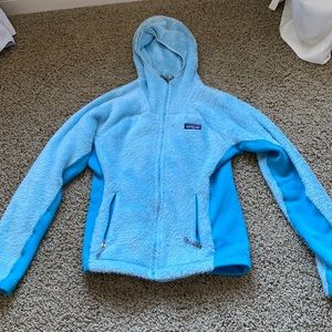 Patagonia women’s small, fuzzy blue jacket